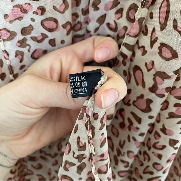 Animal Print Silk Scarf Wrap - Picture 4 of 4